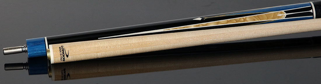 Longoni Galaxy Cyan Pool Cue with Lizard Wrap and S2 American