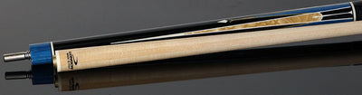 Longoni Galaxy Cyan Pool Cue with Lizard Wrap and S2 American Shaft