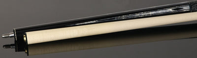 Pechauer JP T Series Ebony-Stained Maple with Sim. Ebony and Pearl Framed Points Pool Cue with Linen Wrap