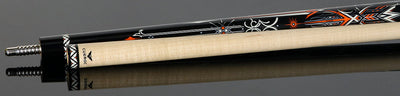 Cueroc Storm 1 Black and Orange Graphic No Wrap Pool Cue
