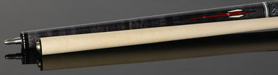 Pechauer JP T Series Smoke-Stained Maple with Red and Sim. Ivory Inlays Pool Cue with Irish Linen Wrap