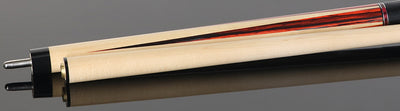 1811 Model 4 Maple Forearm with Cocobolo Graphic Points and Black Embossed Lizard Wrap Pool Cue Butt - Uni-Loc