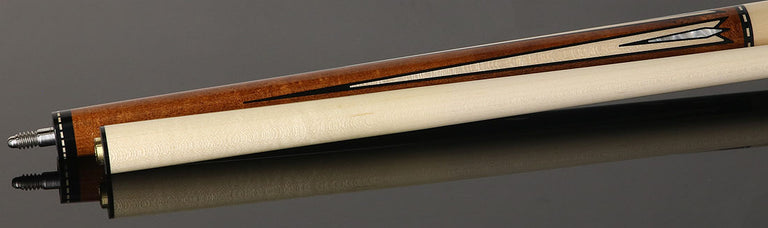 Pechauer JP T Series Chestnut-Stained Maple with Sim. Ebony Framed Maple Points No Wrap Pool Cue