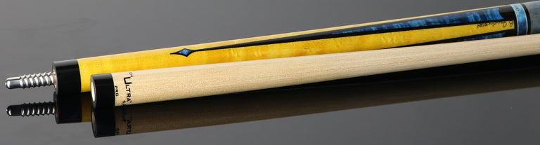 Jacoby Custom Honey and Teal-Stained Birdseye Maple with Impregnated Burl Points Play Cue - 1024-265