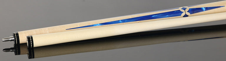 Pechauer JP T Series Figured Maple with Blue Pearl Inlays No Wrap Pool Cue