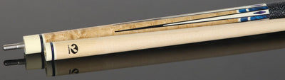 Viking B Series Khaki-Stained Birdseye Maple with Blue Dream, White and Black Inlays Play Cue - B9051-DIS