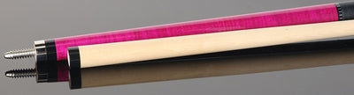 KODA Hot Pink-Stained Maple Pool Cue with Linen Wrap