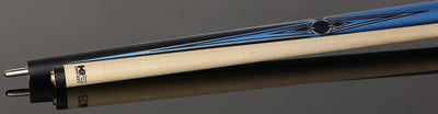 K2 Matte Metallic Blue with Silver and Black Graphic Pool Cue with 12.50mm K2 LD Shaft