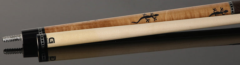 McDermott  G Series Walnut Stained Maple with Black Juma Gecko Inlays Pool Cue - G516