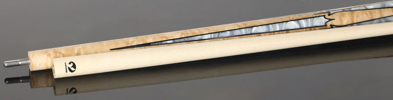 Viking B Series Play Cue Khaki-Stained Birdseye Maple with 40 Black and White Premium Pearl Inlays - B8609-DIS