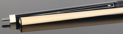 1811 Model 3 Black with White Point Graphic Forearm and Black Irish Linen Wrap Pool Cue Butt- Uni-Loc