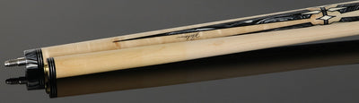 Pechauer Pro R Series No-Stained Maple with Black and White Malachite Points No Wrap Pool Cue