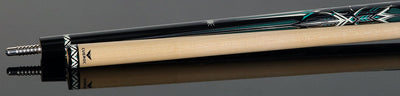 Cueroc Storm 2 Black and Green Graphic No Wrap Pool Cue