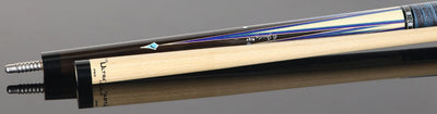 Jacoby Raven Blue Limited Cue With 12.75 Ultra Shaft and Blue/Black Stacked Leather Wrap