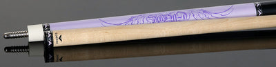 Cueroc Goth 2 Purple with Silver Graphic No Wrap Pool Cue