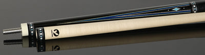 Ariel Carmeli by Viking Diamond Series Blue Diamond Pool Cue with Vikore Shaft - Black Crocodile Wrap
