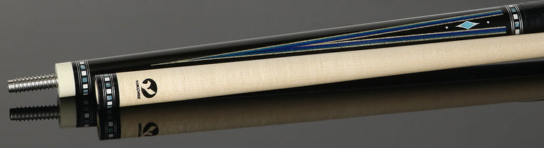 Ariel Carmeli by Viking Diamond Series Blue Diamond Pool Cue with Vikore Shaft - Black Crocodile Wrap