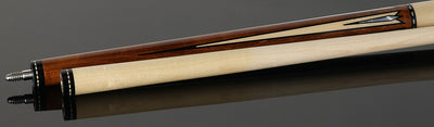 Pechauer JP T Series Chestnut-Stained Maple with Sim. Ebony Framed Maple Points No Wrap Pool Cue