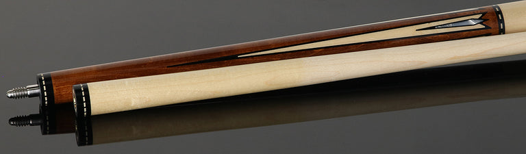 Pechauer JP T Series Chestnut-Stained Maple with Sim. Ebony Framed Maple Points No Wrap Pool Cue