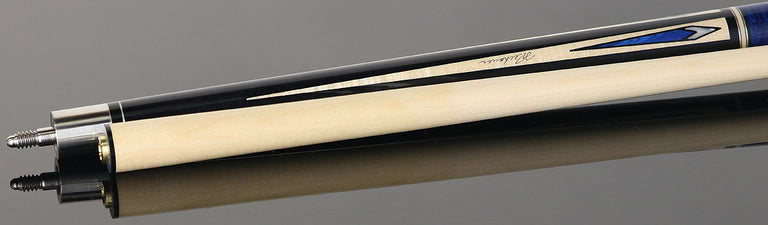 Pechauer Pro R Series Ebony-Stained Maple with Maple Points and Blue Stained Maple Wrap Section Pool Cue