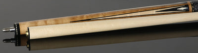 Pechauer JP T Series Natural-Stained Maple with Black Pearl and Maple Points Pool Cue with Irish Linen Wrap