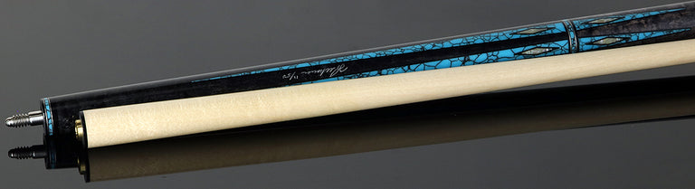 Pechauer Limited Edition Carbon Stained Maple with Turquoise Points and Abalone Inlays Pool Cue - PL36