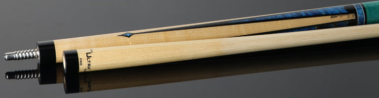 Jacoby Custom Teal-Stained Birdseye Maple with Impregnated Burl Points Play Cue - 1024-267