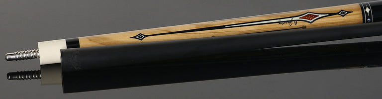 Jacoby Heritage Collection Olivewood with Cocobolo Inlays and Ebonized Maple No Wrap Pool Cue