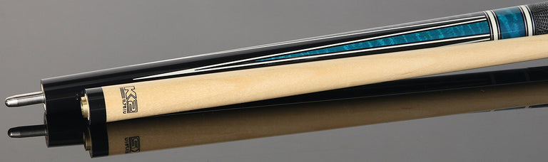 K2 Black/Grey/Teal 4 Point Graphic Pool Cue with 11.75mm LD Shaft