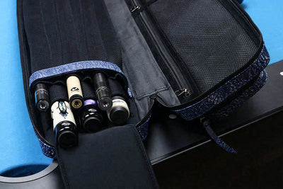 Triple 60 Margaret Styer Limited Edition 3x6 Custom Two-Tone Blue/White Leather Butterfly Soft Cue Case