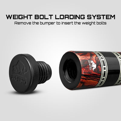 Rhino Retro Series Cocobolo Graphic Carbon Pool Cue with Embossed Lizard Wrap