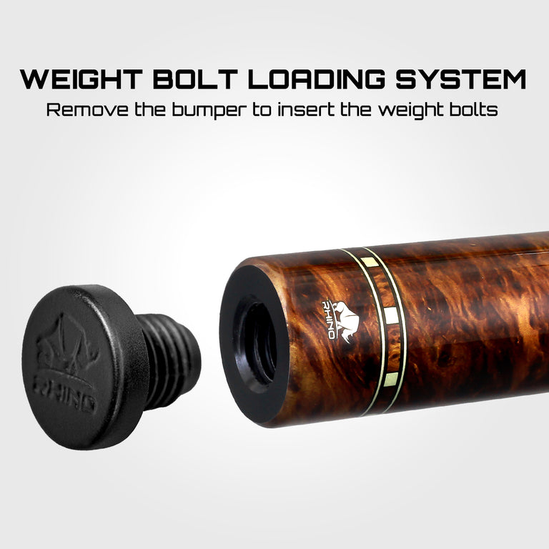 Rhino G-W Series Thuya Graphic Carbon Pool Cue with Embossed Leather Wrap - DIS