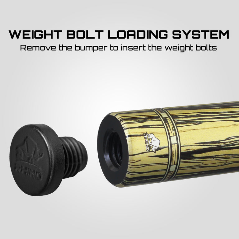 Rhino G-W Series Pale Moon Ebony Graphic No Wrap Carbon Pool Cue - DIS