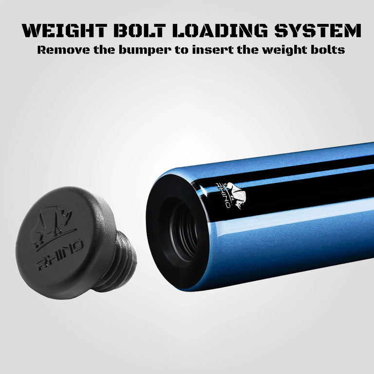 Rhino Nebula 2 Sky Blue No Wrap Carbon Pool Cue