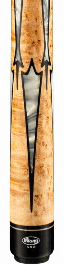 Viking Motore Series Play Cue Khaki-Stained Birdseye Maple with 40 Black and White Premium Pearl Inlays - MT0804