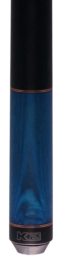 K2 Blue-Stained Ash No Wrap Pool Cue with 12.50mm K2 LD Shaft