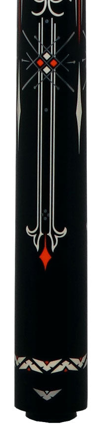 Cueroc Storm 1 Black and Orange Graphic No Wrap Pool Cue