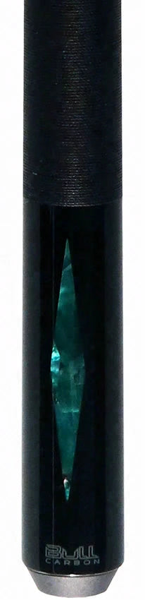 Bull Carbon Black with Iridescent Teal Inlays No Wrap Play Cue