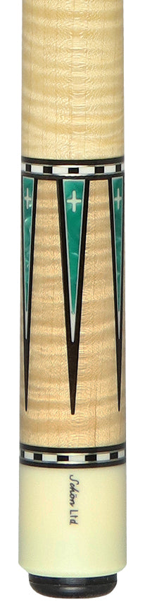 Schon Pool Cue - Light Stain with Teal Points - LTD2300-4LS