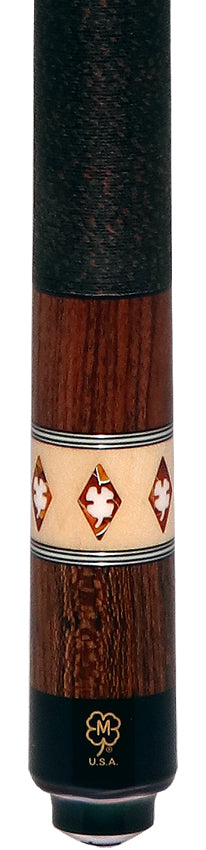 McDermott Parda with Amber Diamonds and White Urethane Clover Inlays Cue of the Month with G-Core Shaft