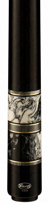 Viking Defender Series Midnight Black Stained Maple with Venetian Marble Premium Pearl Play Cue - DF0102