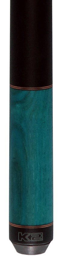 K2 Teal-Stained Ash No Wrap Pool Cue with 12.50mm K2 LD Shaft
