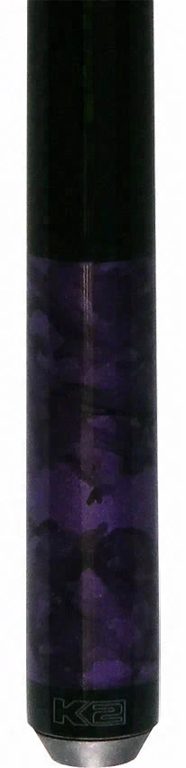 K2 Matte Purple Smoke Graphic No Wrap Pool Cue with 12.5mm LD Shaft