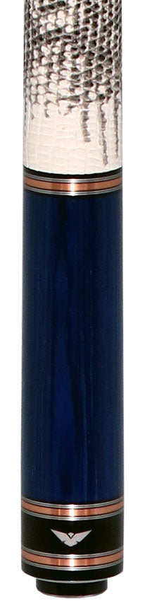 Cueroc Galaxy 4 Blue Stained Dymond Wood Cue with Ring-Tailed Lizard Wrap