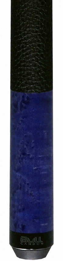 Bull Carbon Purple-Stained Birdseye Maple Play Cue with Textured Leather Wrap
