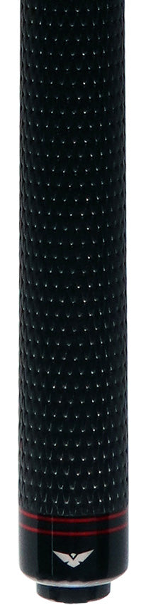 Cueroc Black with Red Sport Graphic Pool Cue with Weave Wrap