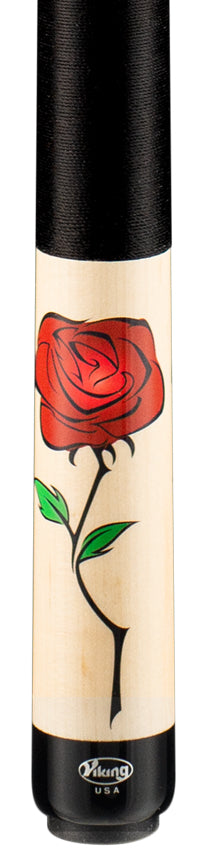 Viking DE0300 De-Cues Series Play Cue - Natural Stained Northwood Maple with Wild Rose Graphic