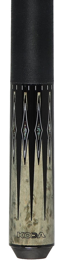 KODA Gray-Stained Maple with Black and Abalone Points Graphic Pool Cue - KD54