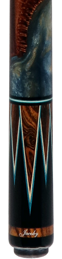 Jacoby Ebony with Bocote Points and Impregnated Banksia Seed No Wrap Pool Cue with Carbon Shaft