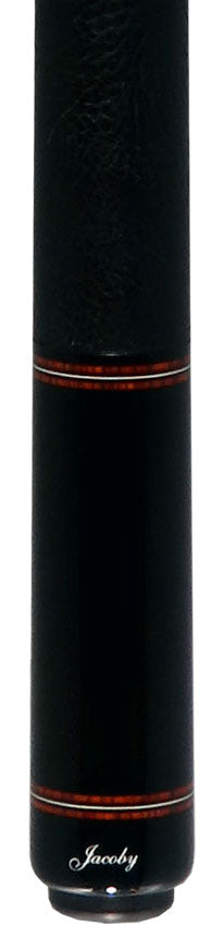 Jacoby Custom Birdseye Maple with Ebony and Cocobolo Points Pool Cue with Black Bull Hide Wrap and Jacoby Black Carbon Shaft